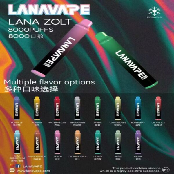 004 【滿十隻送一隻】LANA ZOLT抛弃式8000口一次性(可充电)