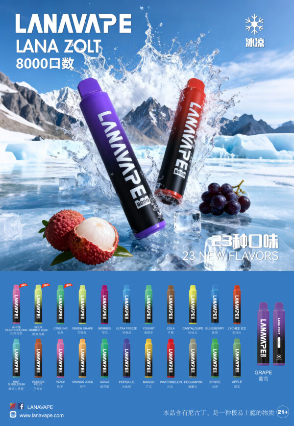 LANA02 【滿十隻送一隻】LANA ZOLT抛弃式8000口一次性(可充电)